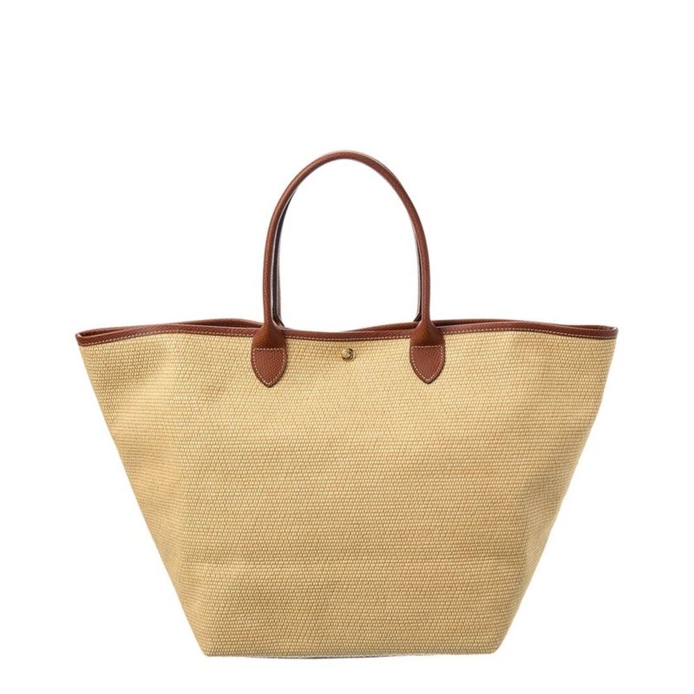 Longchamp Le Pliage Collection Large Raffia Basket Bag, Beige - Picture 2 of 4